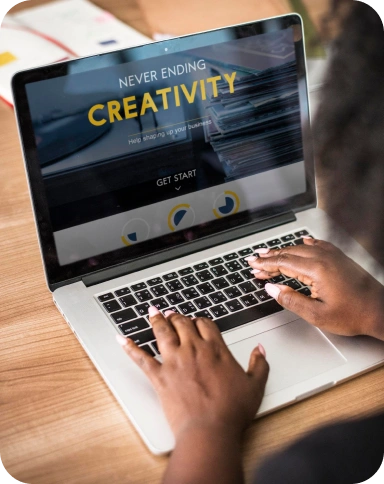 A Person Working on Laptop
