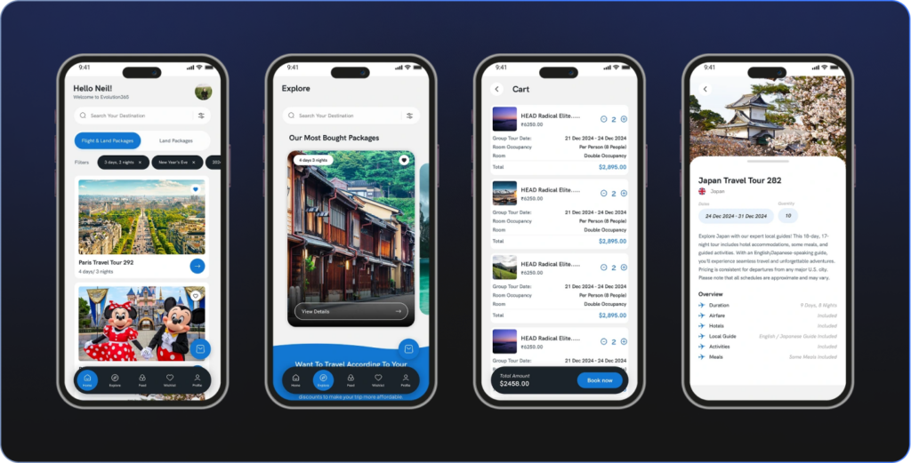 Real Project Snapshot The Evolution35 Travel App